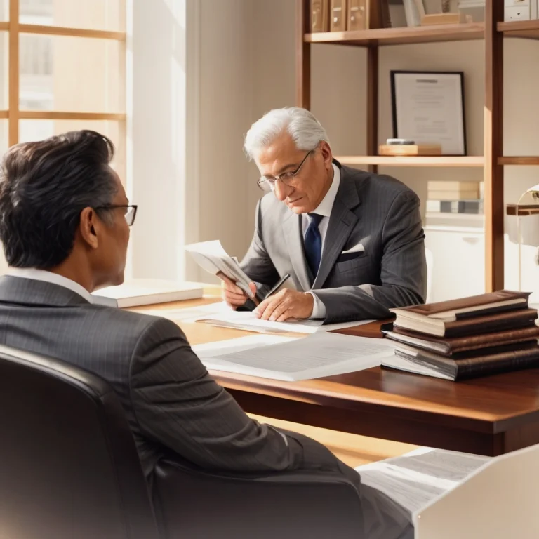 Senior legal counsel discussing strategy